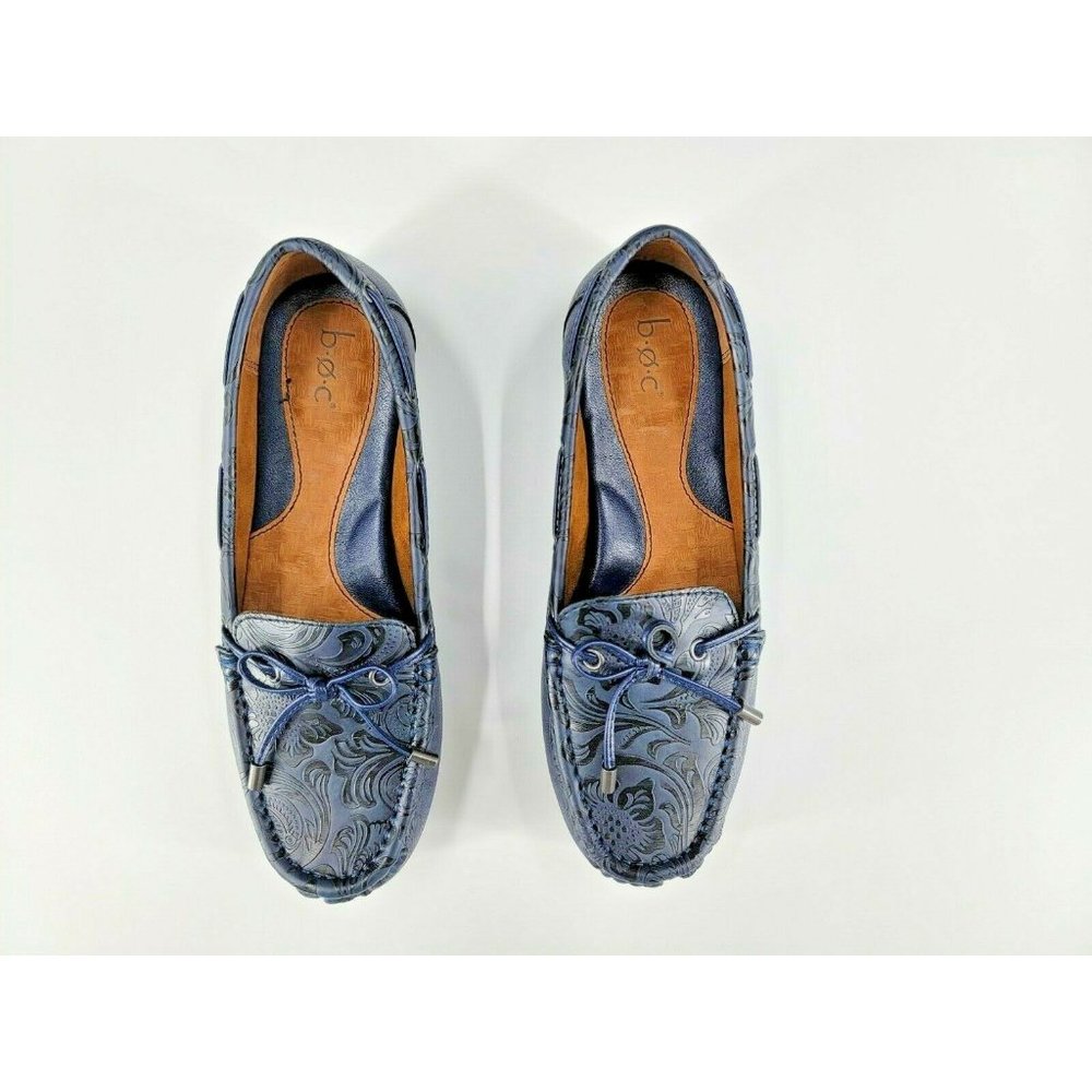 B.O.C. Carolann in Navy Tooled Loafer Moccasin 8